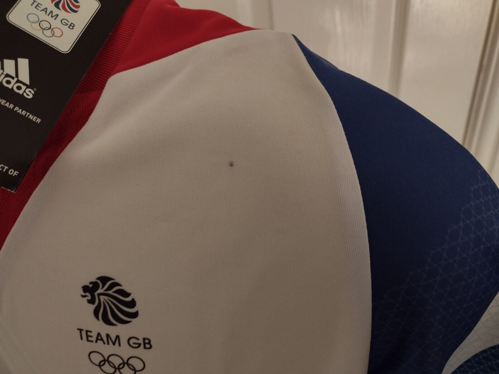 adidas Team GB Performance Tee – London 2012 (White/Vivid Red, GB 36/38) - Image 3